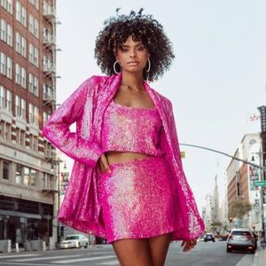 Show Me Your Mumu Pink Disco Sequin All Night Skort